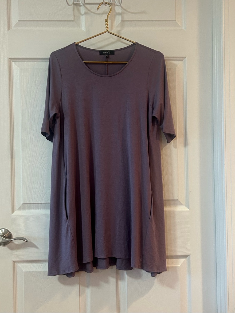 Comfy USA Lavender Short-Sleeve Swing Tunic